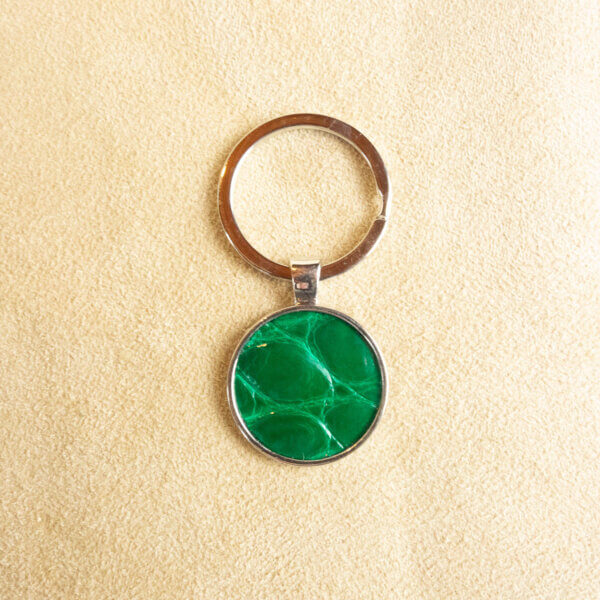 porte-clés en cuir de croco vert