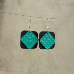 Hélix en cuir de saumon turquoise Hélix en cuir de saumon turquoise